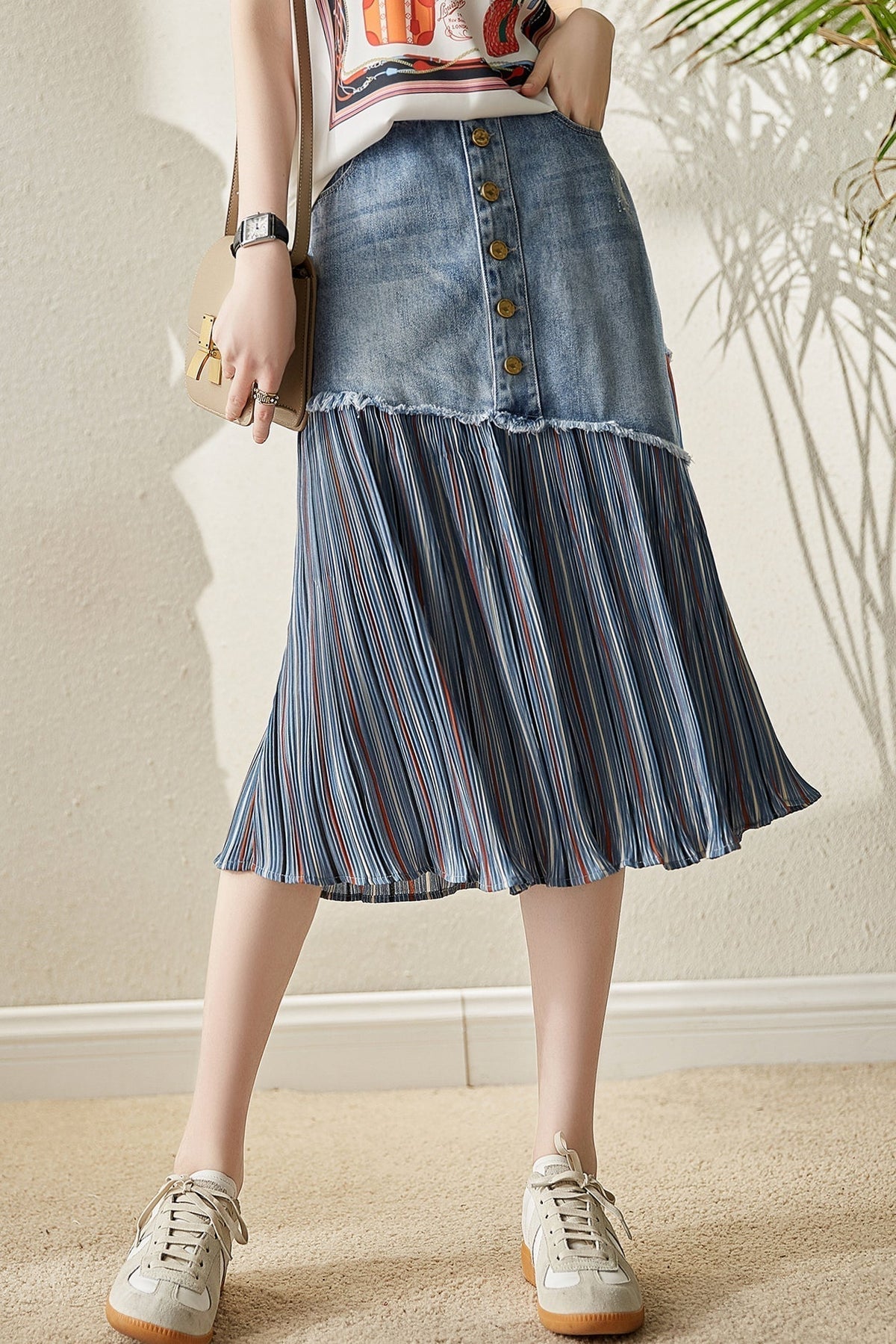 Women’s Elegant Denim Skirt - Timeless Style and Comfort Blue
