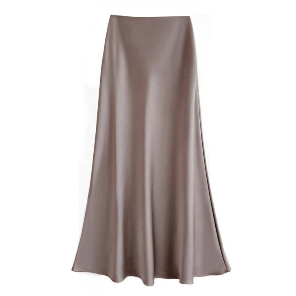 Women’s Elegant Flowing Midi Skirt Beige