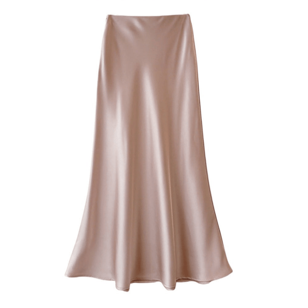 Women’s Elegant Flowing Midi Skirt Orange