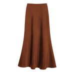 Women’s Elegant Flowing Midi Skirt Brown