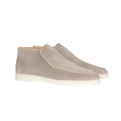 Men’s Casual Slip-On Loafers with Ankle-Height Design Beige