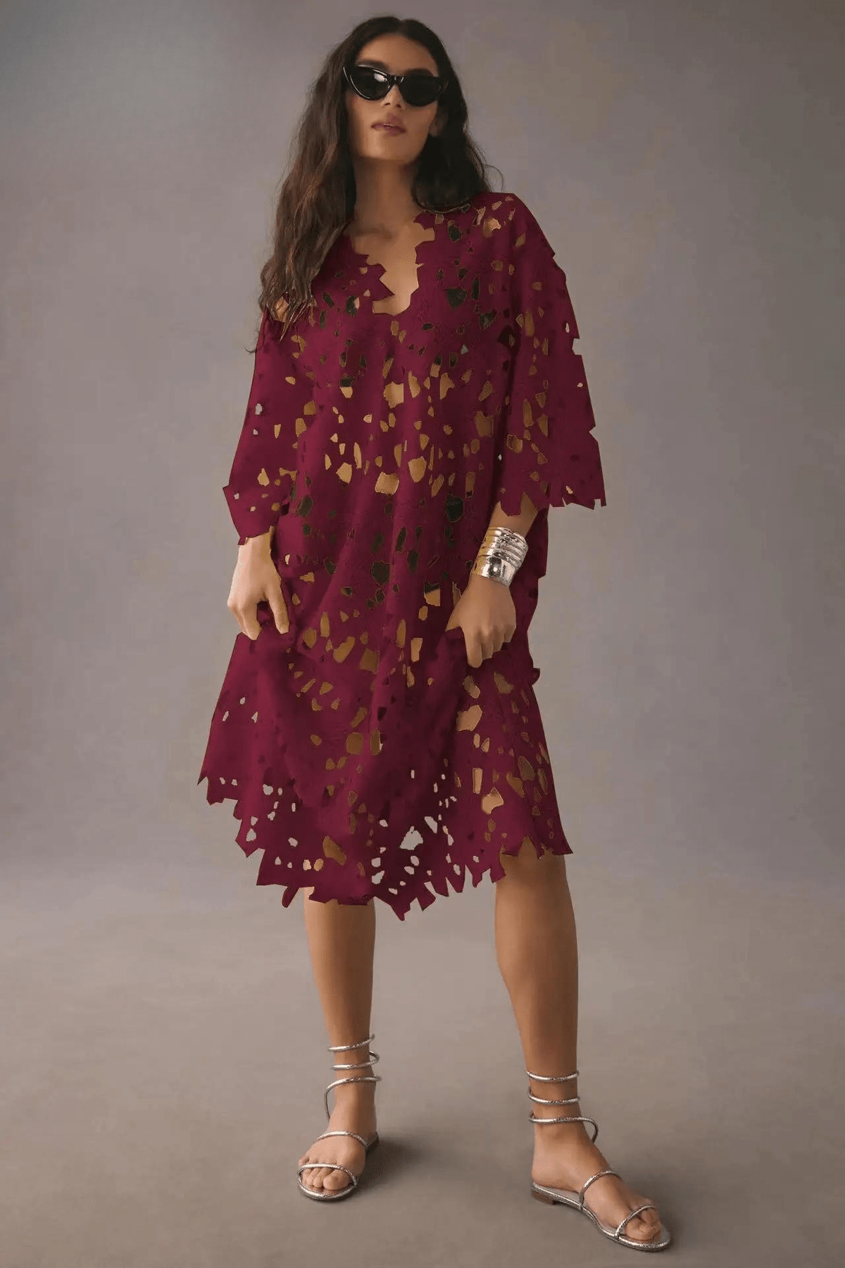 Women’s Elegant Maxi Dress – Flowy Boho Dress Red One size fits all