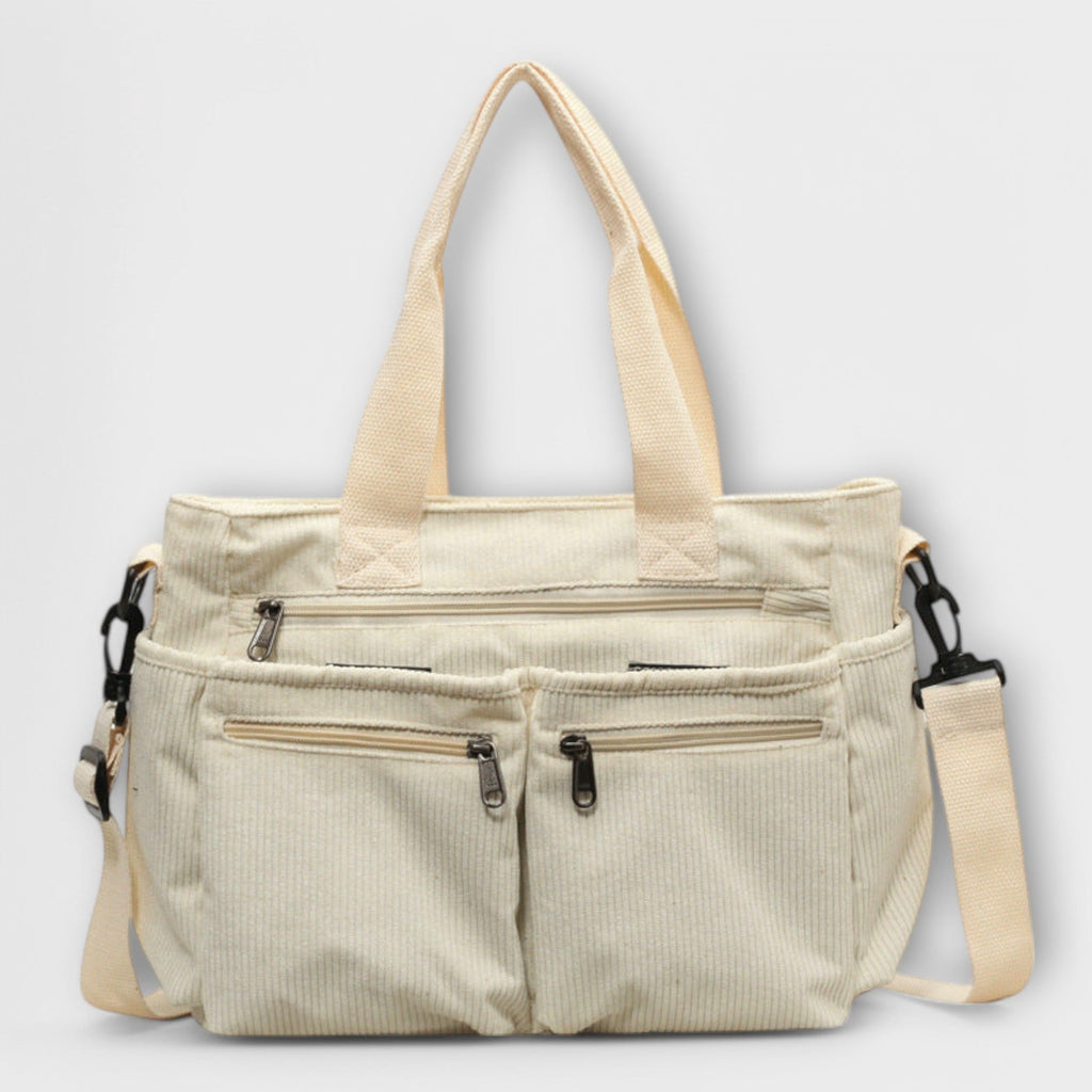 Women’s Spacious Everyday Tote Bag with Functional Design Beige