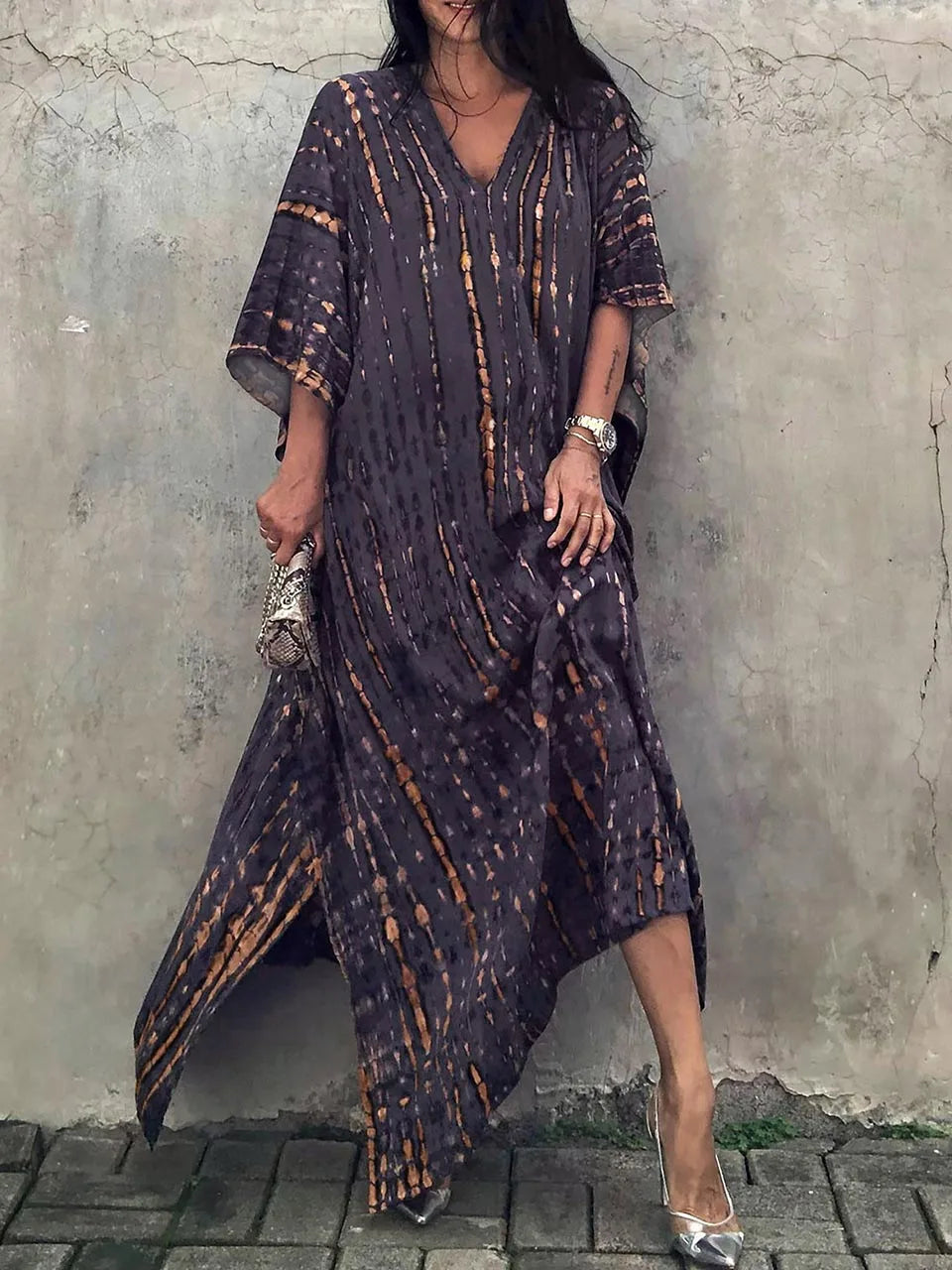 Women’s Flowy Kaftan Maxi Dress - Relaxed Summer Dress