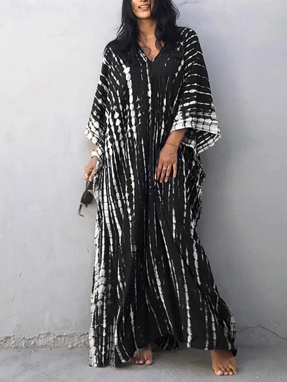Women’s Flowy Kaftan Maxi Dress - Relaxed Summer Dress
