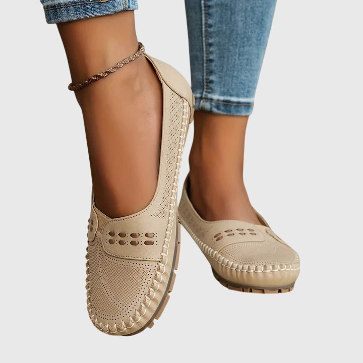 Women’s Breezy Perforated Casual Loafers Beige