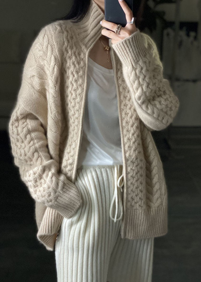 Women’s Cozy Zip-Up Cable Knit Cardigan