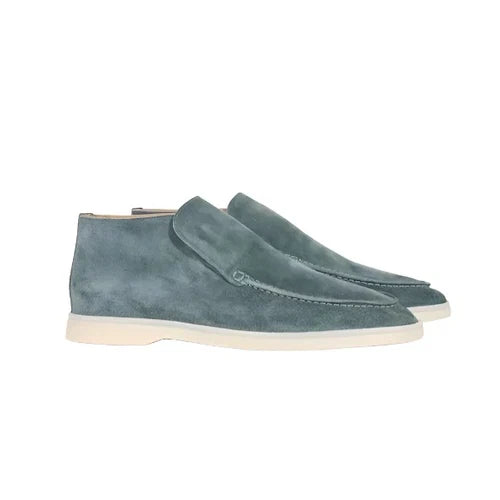Men’s Casual Slip-On Loafers with Ankle-Height Design Green