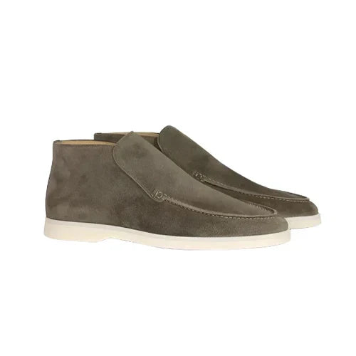 Men’s Casual Slip-On Loafers with Ankle-Height Design Olive