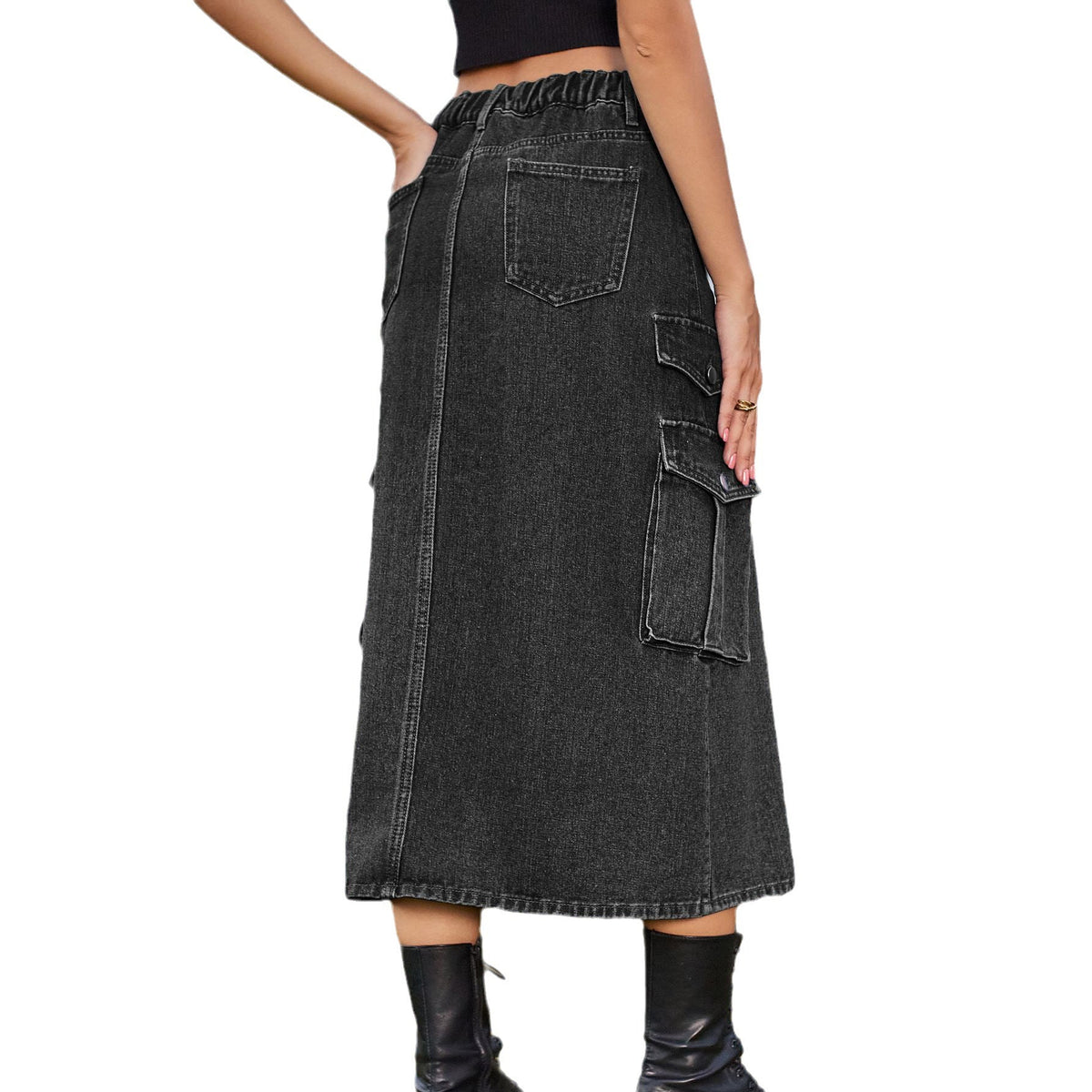 Women’s Elegant Denim Cargo Skirt
