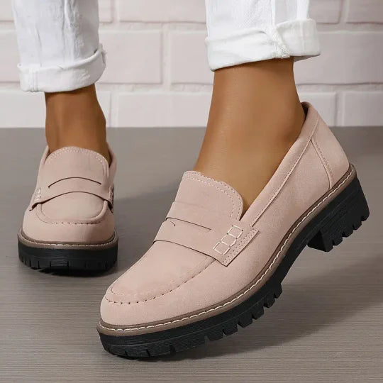 Women’s Chunky Sole Casual Loafers for Everyday Wear Pink