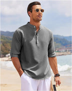 Men’s Lightweight Casual Shirt - Relaxed Fit Gray