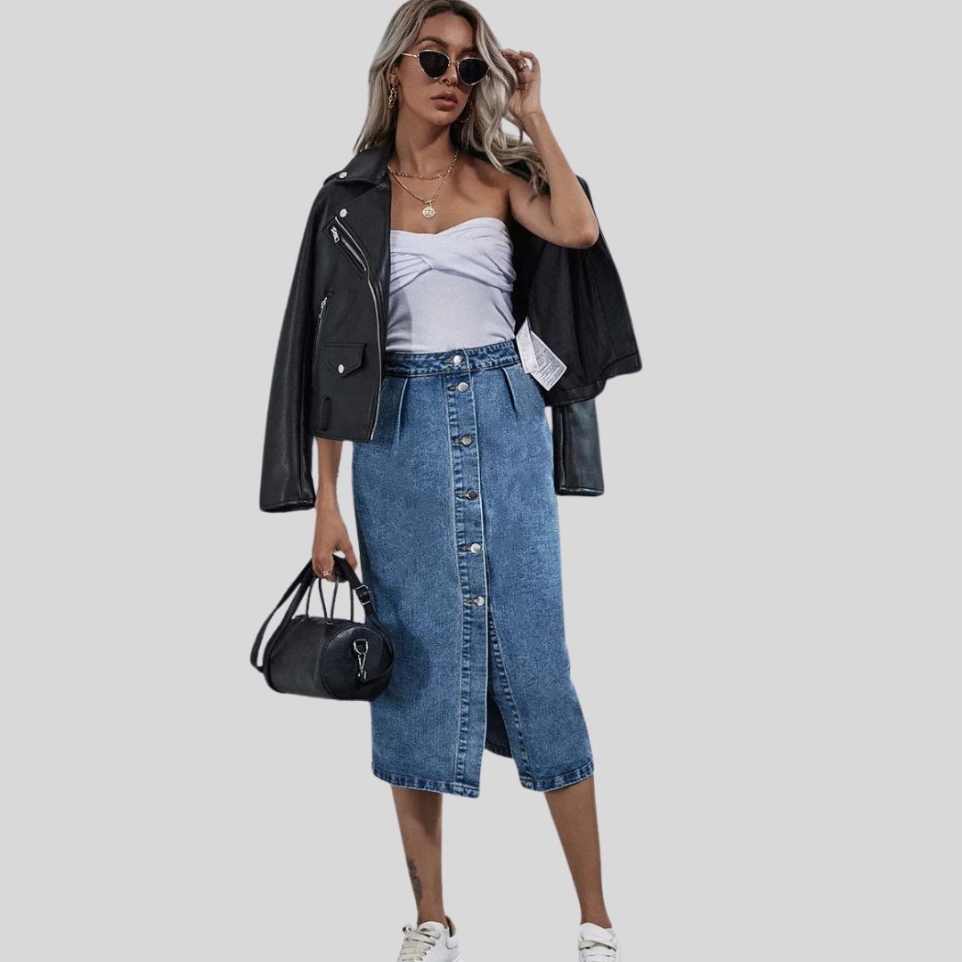 Women’s Chic Midi Skirt – Everyday Denim Style