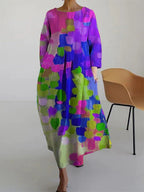 Women’s Floral Maxi Dress – Relaxed Summer Dress Purple