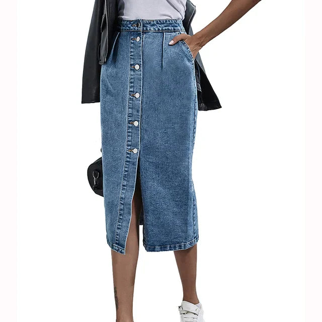 Women’s Chic Midi Skirt – Everyday Denim Style