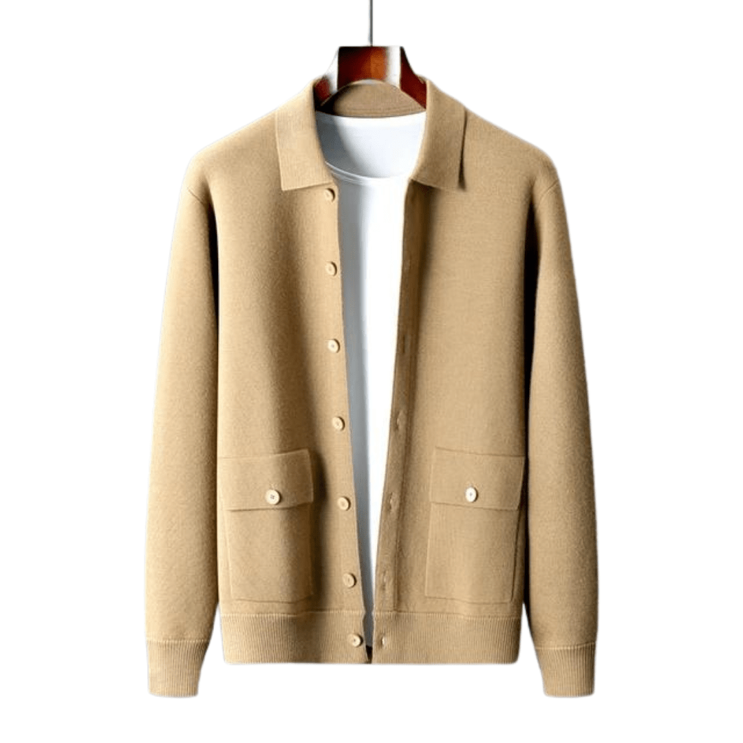 Men’s Classic Button-Down Sweater Cardigan with Pockets