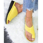 Women’s Comfortable Mules with Wedge Sole Yellow