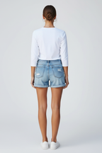 Women’s Distressed Fringe Hem Casual Shorts for Summer Style