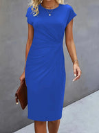 Women’s Timeless Midi Dress with Elegant Silhouette Blue