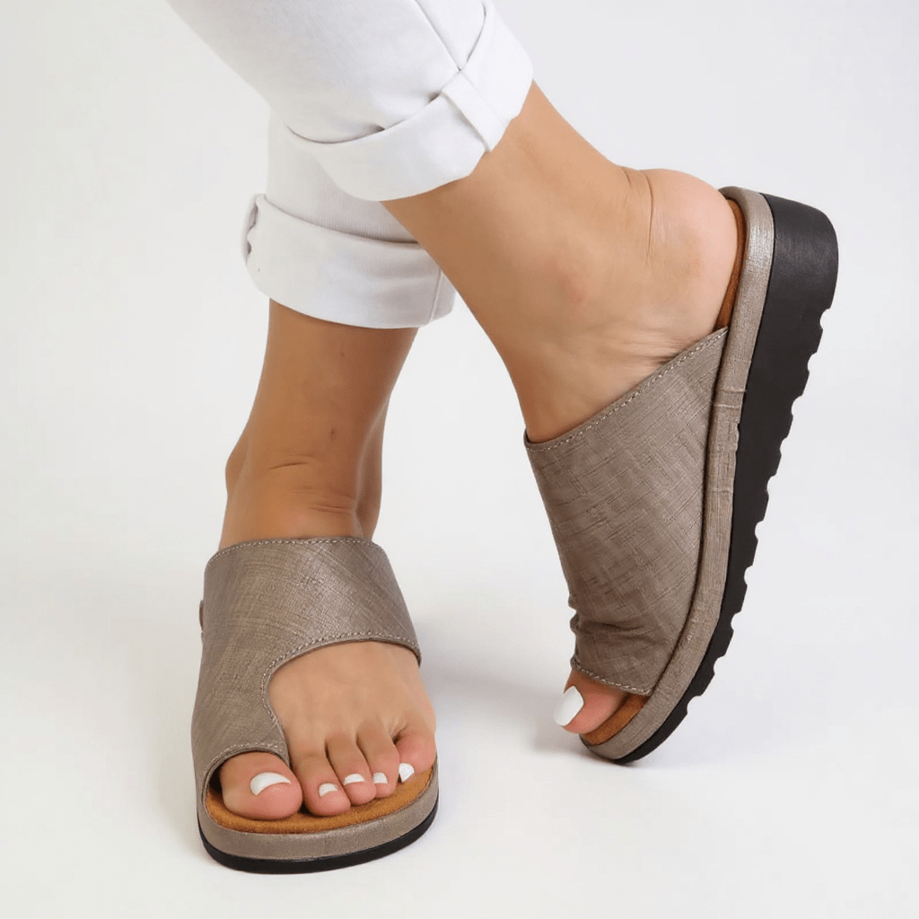 Women’s Comfortable Toe Split Sandals for Summer Khaki