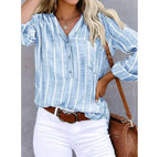 Women’s Relaxed Striped Casual Blouse for Summer Style