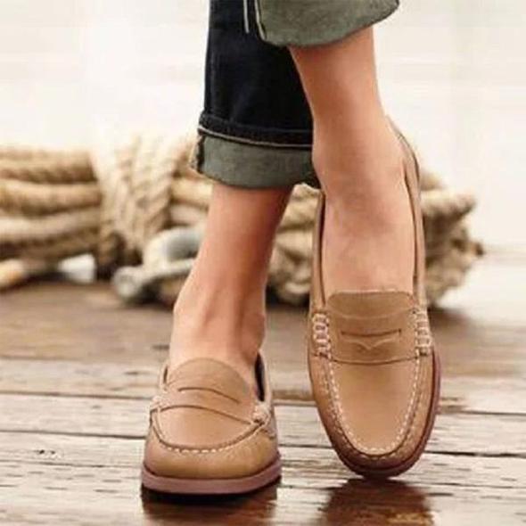 Women’s Elegant Loafer Shoes for Everyday Comfort Khaki