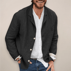 Men’s Relaxed Fit Blazer Jacket for Summer Styling Black