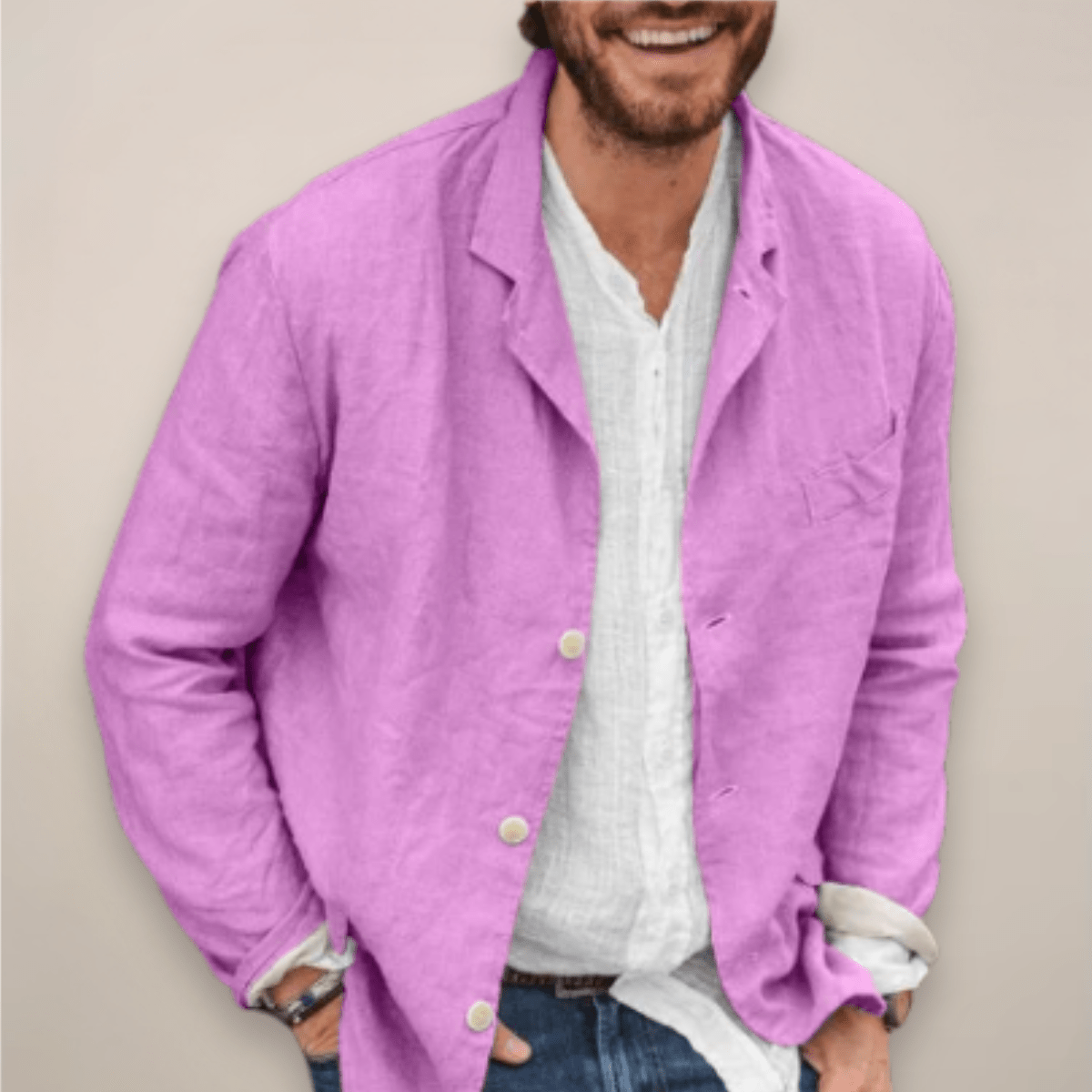 Men’s Relaxed Fit Blazer Jacket for Summer Styling Purple