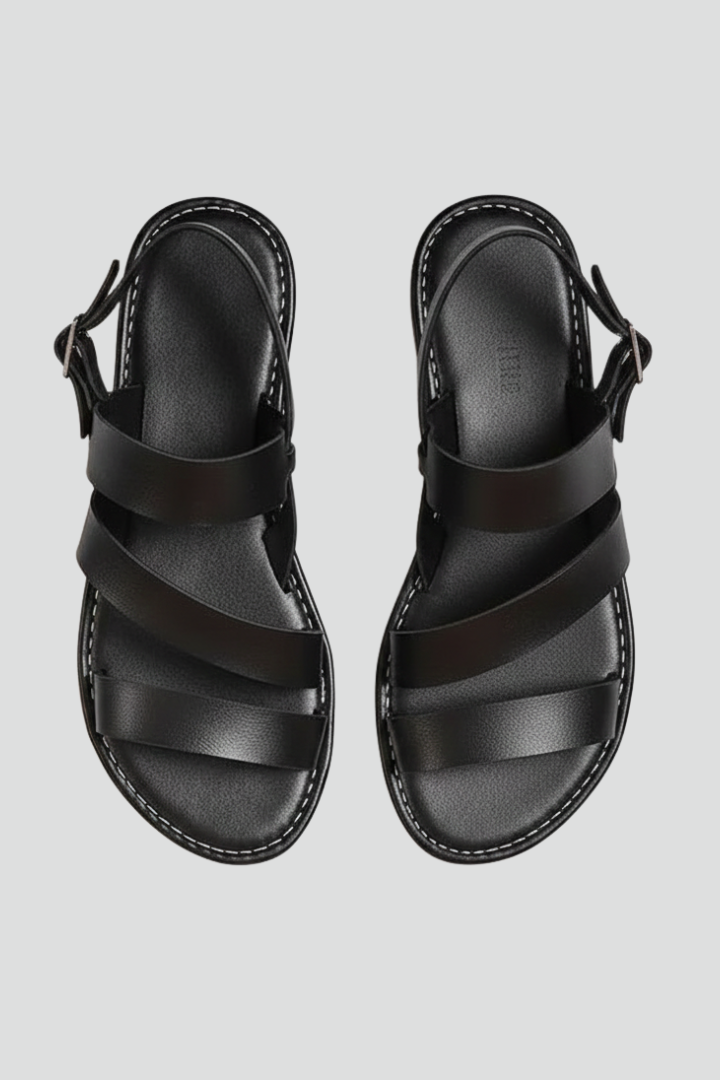 Women’s Sleek Modern Flat Sandals with Back Strap