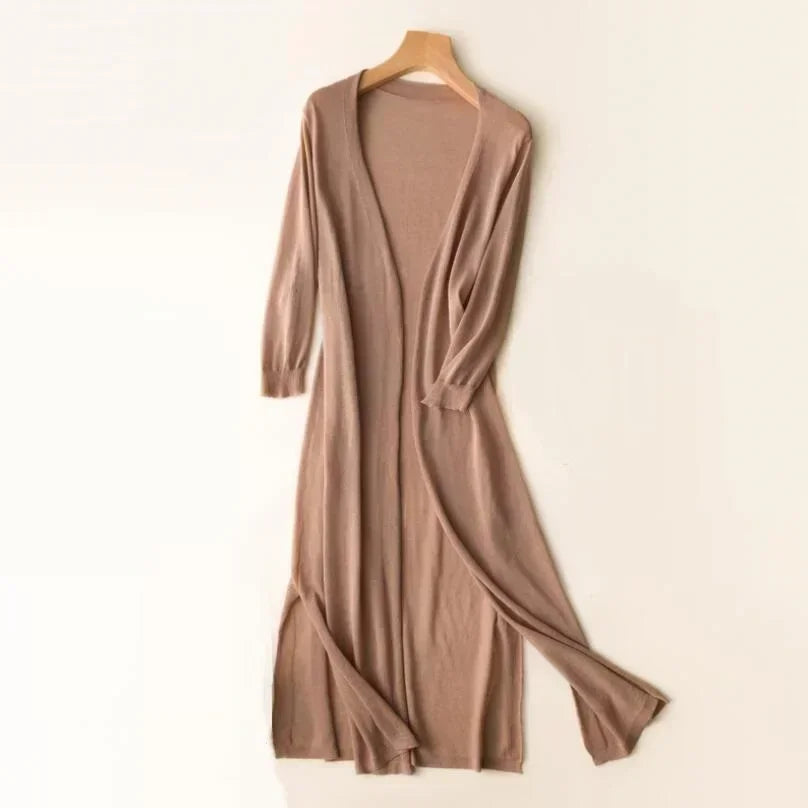 Women’s Lightweight Long Cardigan - Casual Everyday Outerwear