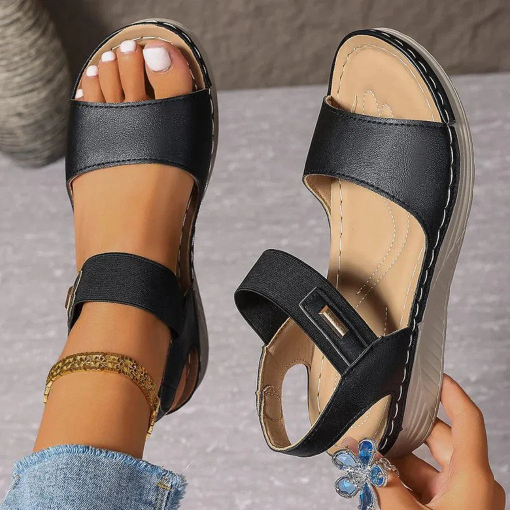 Women’s Adjustable Strap Comfort Sandals for Spring and Summer Black