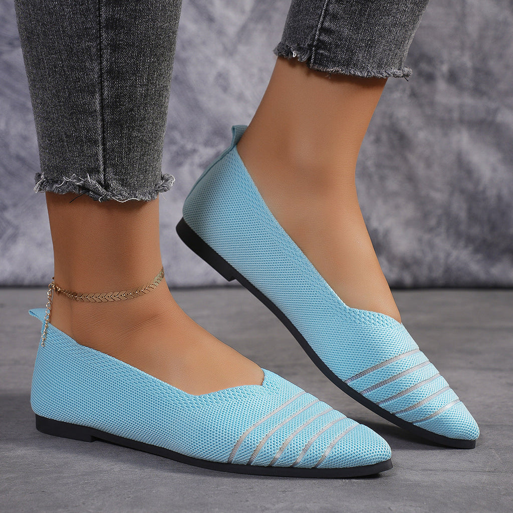 Women’s Comfortable Mesh Ballerina Flats with Elastic Slip-On Teal