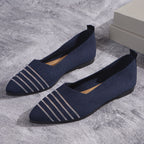 Women’s Comfortable Mesh Ballerina Flats with Elastic Slip-On Blue