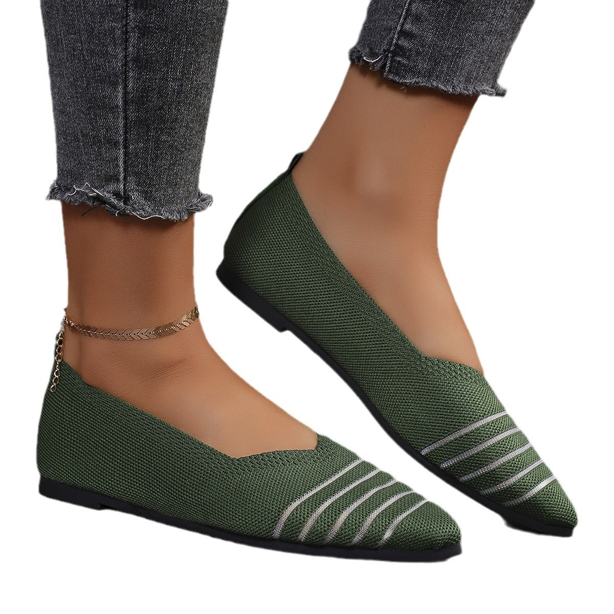 Women’s Comfortable Mesh Ballerina Flats with Elastic Slip-On