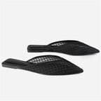 Women’s Elegant Flat Mules with Mesh Pattern