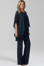 Women’s Cold-Shoulder Flowing Wide-Leg Jumpsuit