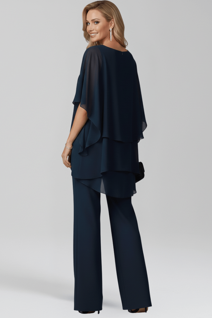 Women’s Cold-Shoulder Flowing Wide-Leg Jumpsuit