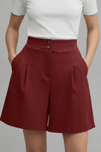 Women’s High Waist Wide Leg Shorts for Effortless Summer Style Burgundy