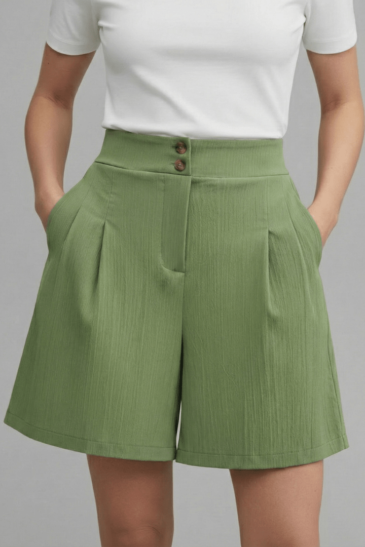 Women’s High Waist Wide Leg Shorts for Effortless Summer Style Light Green