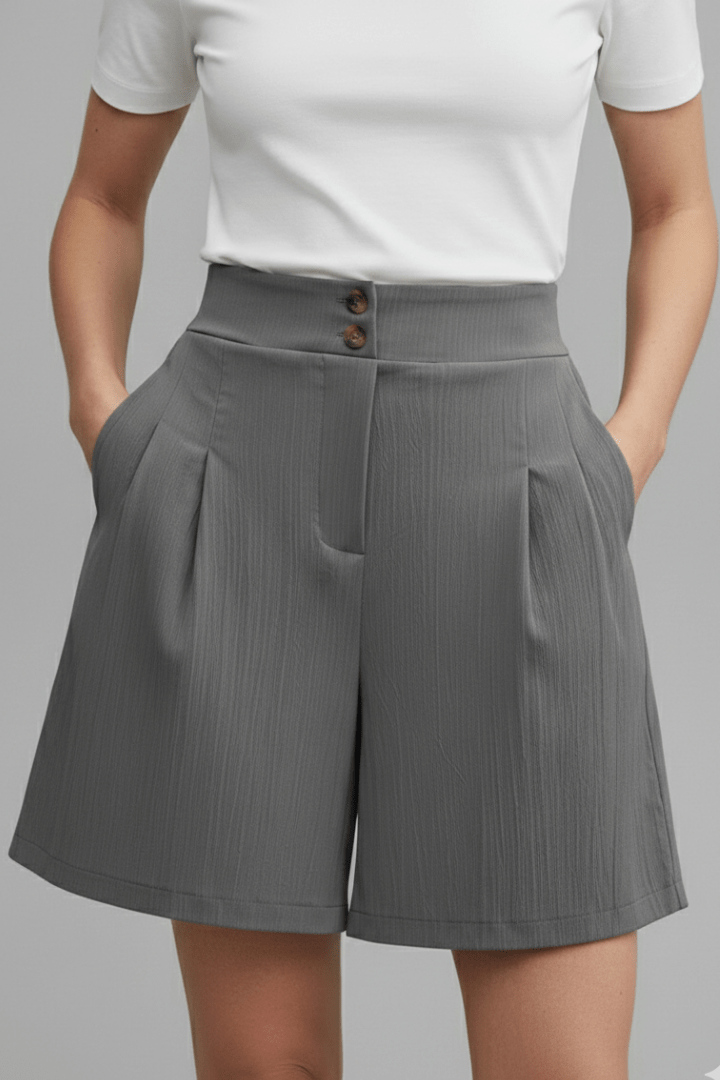 Women’s High Waist Wide Leg Shorts for Effortless Summer Style Dark Grey
