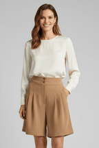 Women’s High Waist Pleated Tailored Shorts for Summer Style