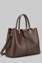 Women’s Structured Shoulder Bag with Elegant Hardware and Dual Handles