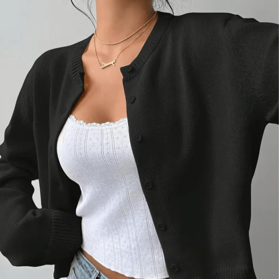 Women’s Cropped Button Cardigan - Effortless Spring Layering