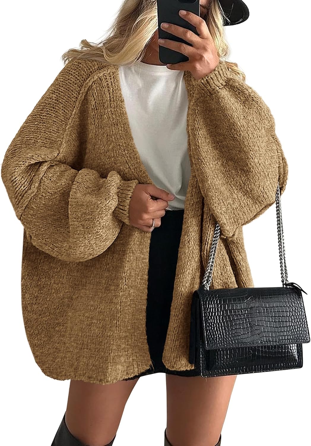 Women’s Relaxed Knit Cardigan for Spring and Summer Layering Khaki