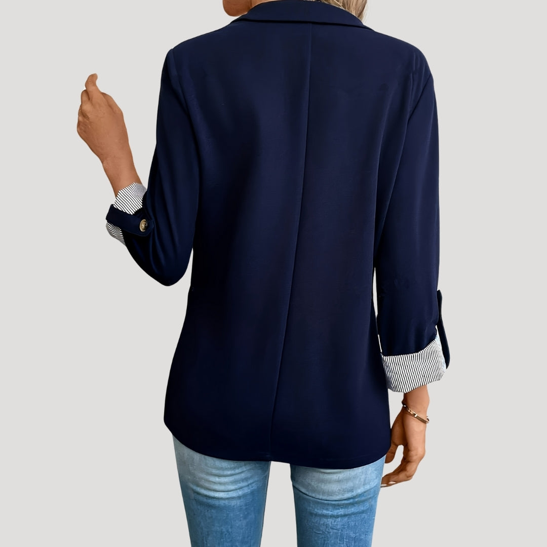 Women’s Tailored Roll-Up Sleeve Blazer for Summer Styling