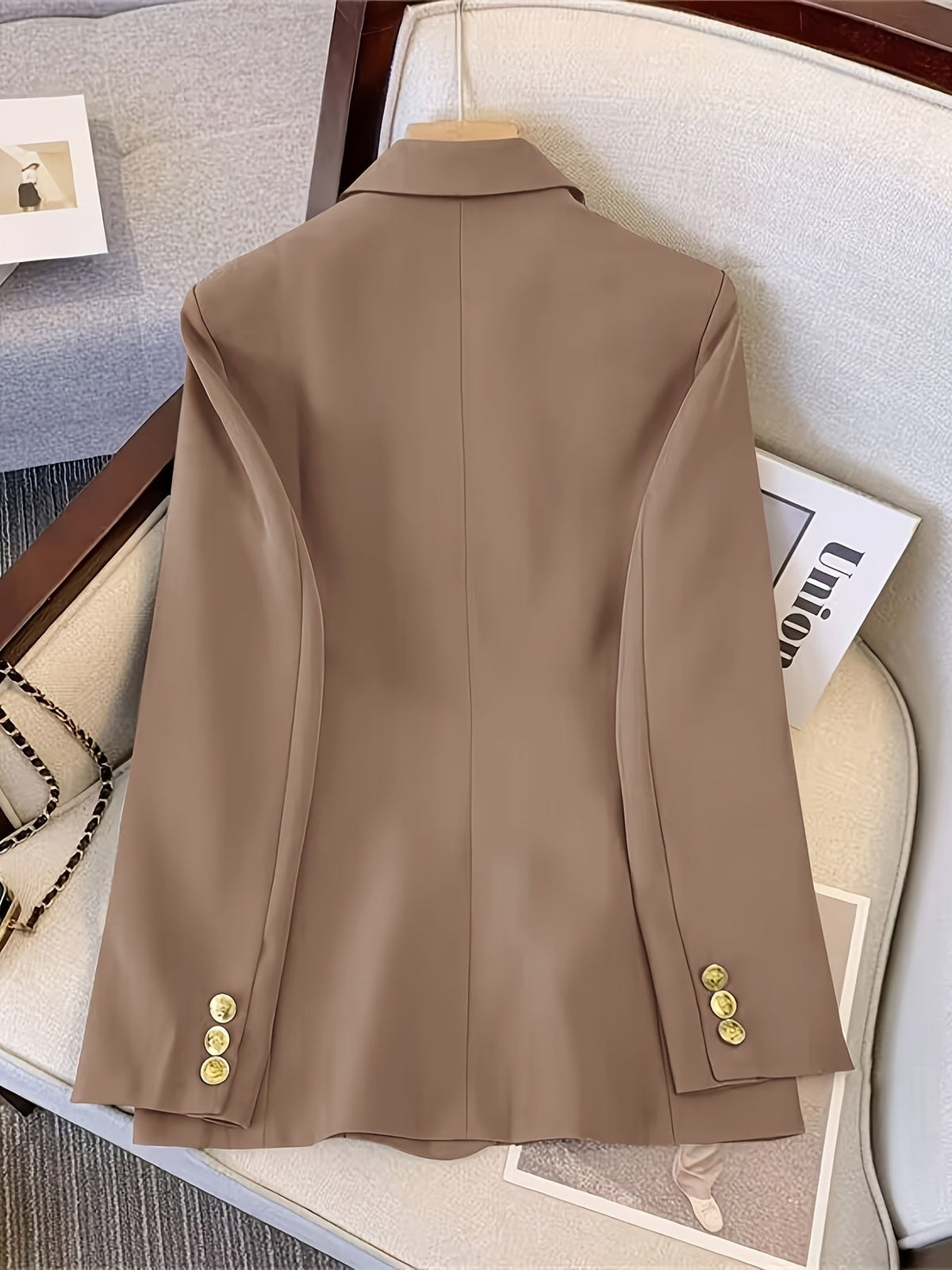 Women’s Tailored Double Breasted Blazer Jacket for Winter Styling