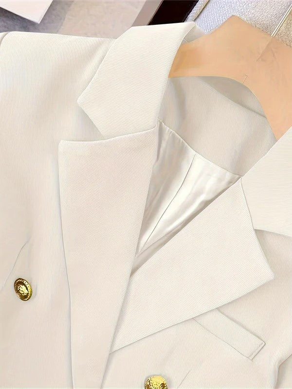 Women’s Tailored Double Breasted Blazer Jacket for Winter Styling