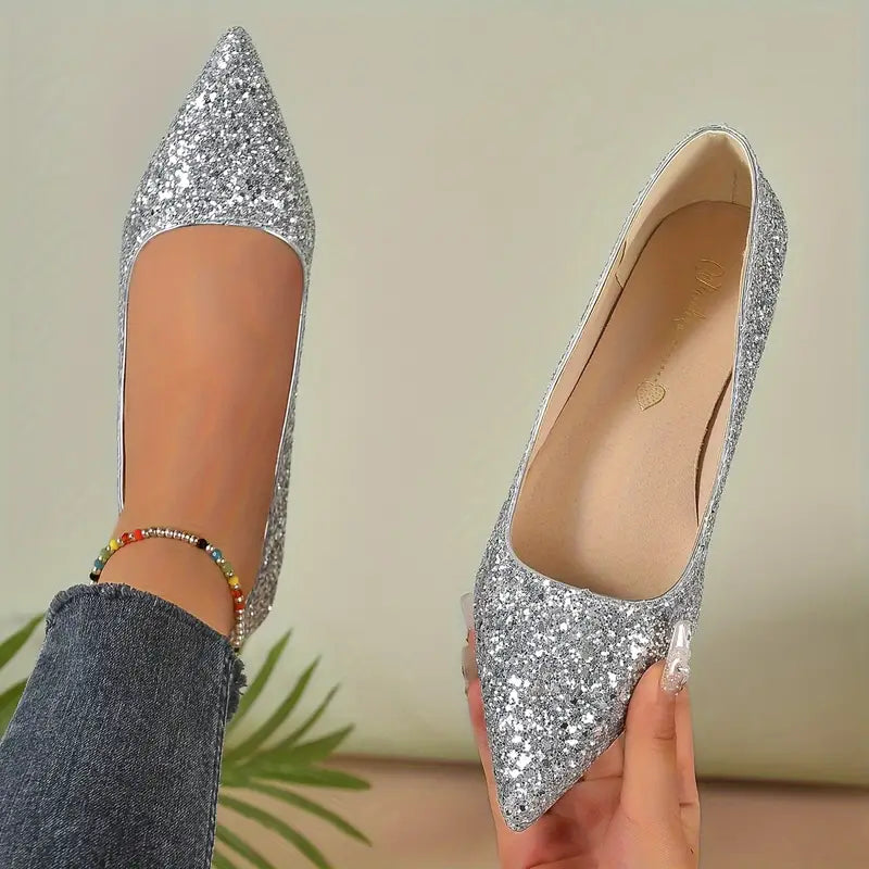 Women’s Glitter Pointed Ballerinas