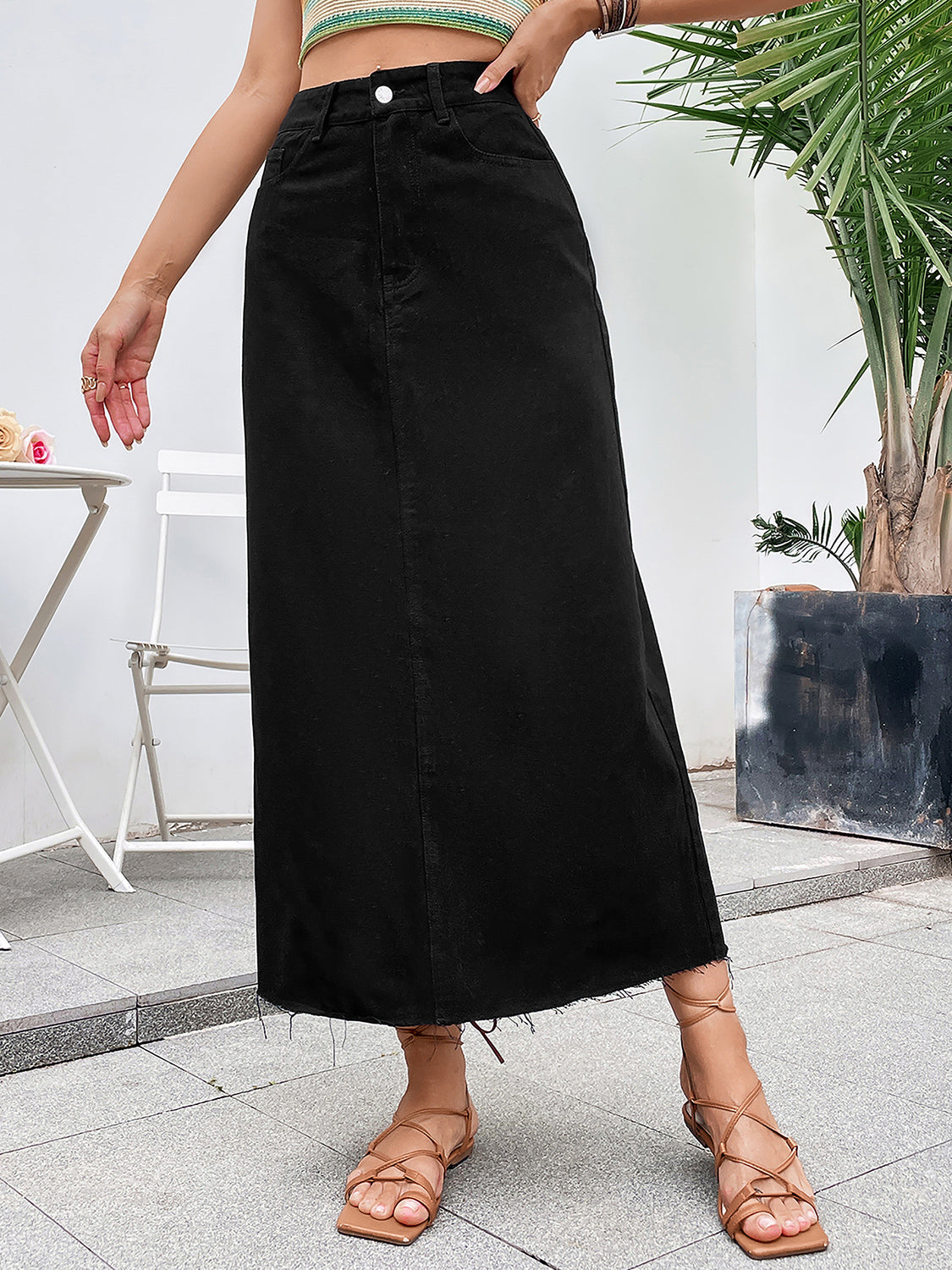 Women’s Chic Long Denim Skirt
