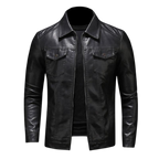 Men’s Classic Biker Jacket with Zip Detail